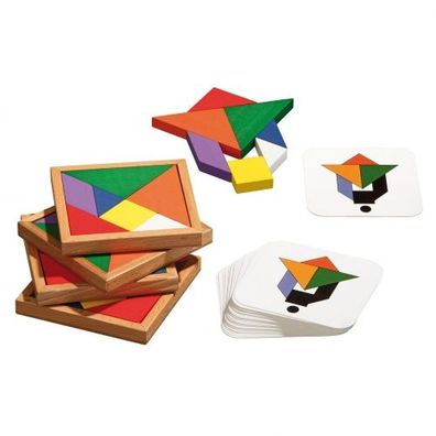 Speed-Tangram für 2-4 Personen - Puzzle - Denkspiel - Knobelspiel - Geduldspiel