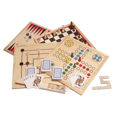 Spielesammlung - Holz - inkl. 10 Spiele-Klassiker