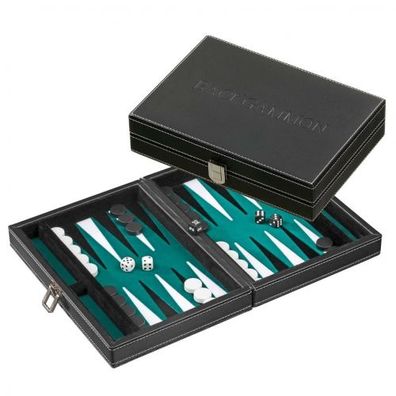 Tinos - klein - grün - Backgammon - magntisch - Kunstleder