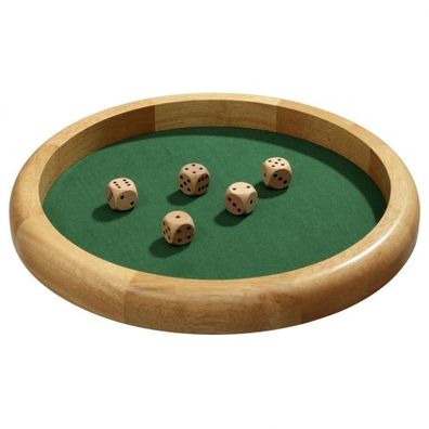 Würfelbrett - extra groß - Hevea-Holz - Würfelfläche mit Filz - 40cm