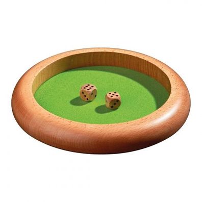 Würfelbrett - 22 cm mit 2 Holzwürfel