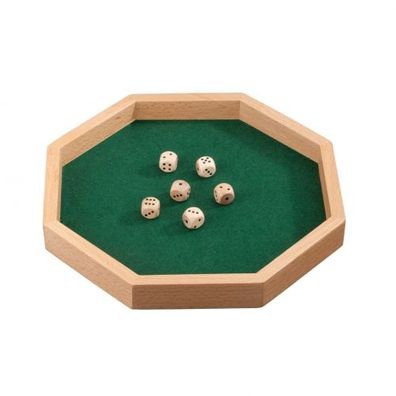Würfelbrett - Octagon - Würfelteller - achteckig
