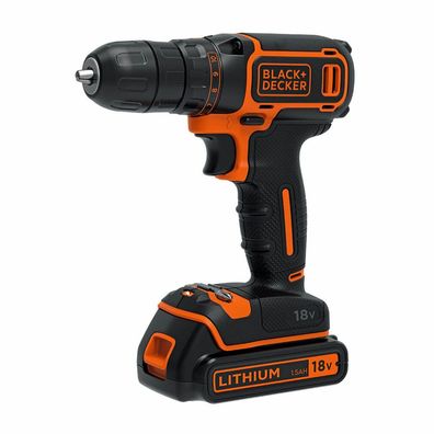 Akku-Bohrschrauber BDCDC18K, 18Volt (schwarz/orange, Li-Ion-Akku 1,5Ah, im Koffer)