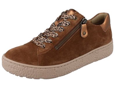 Hartjes Phil Damen Sneaker Halbschuhe Schnürschuhe braun Veloursleder Leo