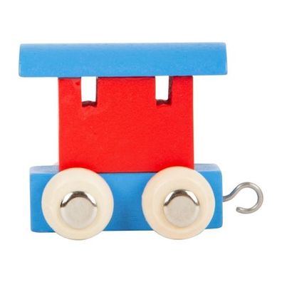 Buchstabenzug Waggon rot und blau