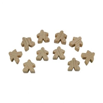 Carcassonne - Meeple - 10er-Set - HOLZ natur