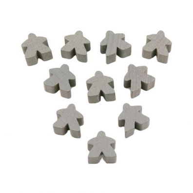 Carcassonne - Meeple - 10er-Set - HOLZ grau