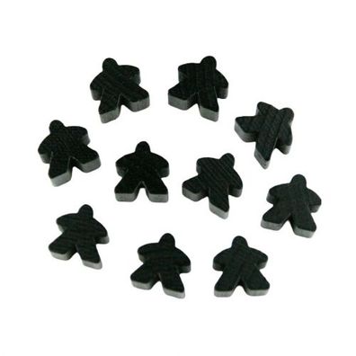 Carcassonne - Meeple - 10er-Set - HOLZ schwarz