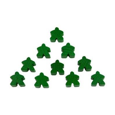 Carcassonne - Meeple - 10er-Set HOLZ - dunkel-grün