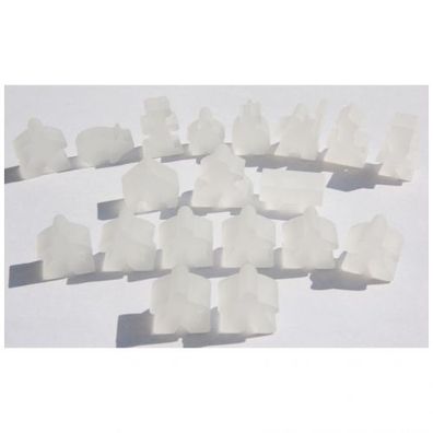 Carcassonne - Meeple - 19er-Set (komplettes Spielfiguren-Set) - FROZEN Farblos