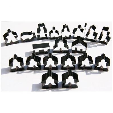 Carcassonne - Meeple - 19er-Set (komplettes Spielfiguren-Set) - Transparent Schwarz