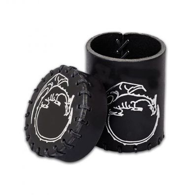 Dragon Würfelbecher aus Leder - schwarz