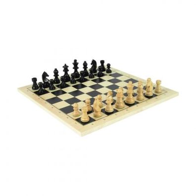 Exklusives Schach - Dame und Mühle-Set - Königshöhe 76 mm