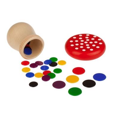 Flohspiel Holz in Runddose - für 2-6 SpielerInnen