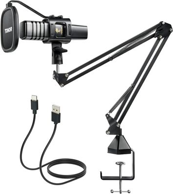 TC30+ USB-Kondensatormikrofon Arm & Pop-Filter für Gaming & Podcasting
