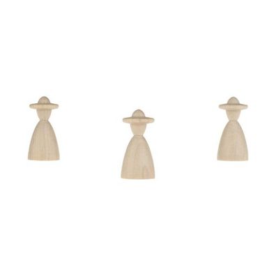 Halmakegel - elegant mit Hut - 13x26mm - natur