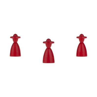 Halmakegel - elegant mit Hut - 13x26mm - rot