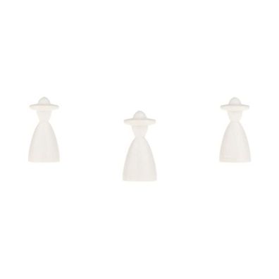 Halmakegel - elegant mit Hut - 13x26mm - weiss