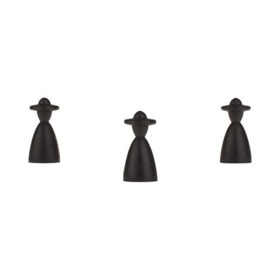 Halmakegel - elegant mit Hut - 13x26mm - schwarz