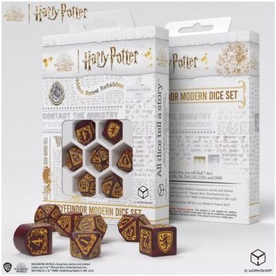 Harry Potter - Gryffindor Modern Dice Set - Red (7) - englisch