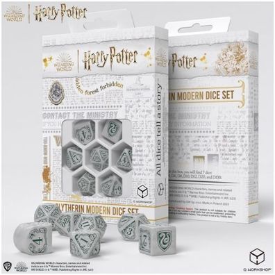 Harry Potter - Slytherin Modern Dice Set - White (7) - englisch