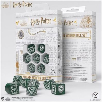 Harry Potter - Slytherin Modern Dice Set - Green (7) - englisch