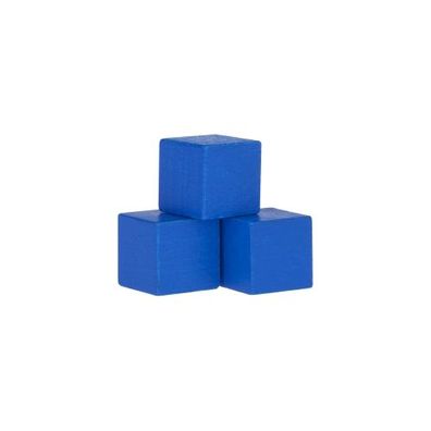 Holzwürfel - Spielsteine - kantig - blau - Holz - 15 mm