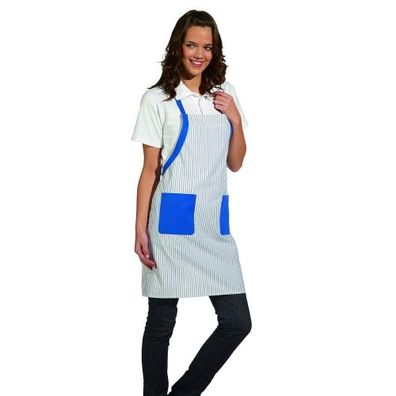 Latzschürzen - blau-weiß - 75 cm