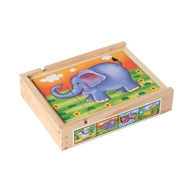 Magnetpuzzle-Set (4) Wildtiere in Holzbox