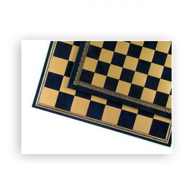Schachbrett - Salpaleder - blau und gold - Breite 33 cm - Feldgröße 35 mm