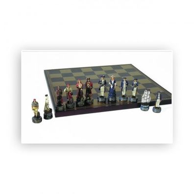 Schachfiguren - Seeräuber - gemahlener Stein - Königshöhe 80 mm