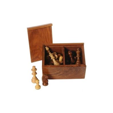 Schachfiguren Palisander schwarz-natur - Königshöhe 76 mm