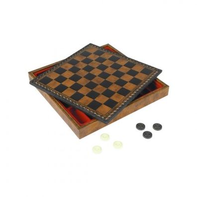 Schachkassette - aus Salpa-Leder - Feldgröße 28 mm