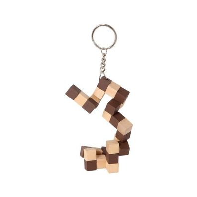 Schlüsselanhänger Würfelschlange natur - braun