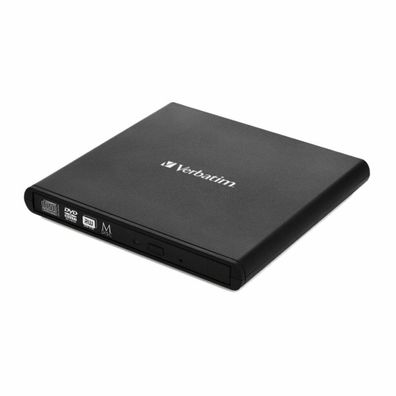 Externer Slimline CD-DVD-Brenner, externer DVD-Brenner (schwarz, USB-A 2.0)