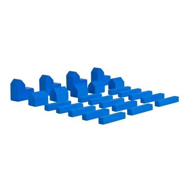 Siedler Set - blau - Spielsteine - Stadt - Siedlung - Strasse