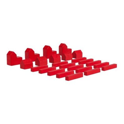 Siedler Set - rot - Spielsteine - Stadt - Siedlung - Strasse