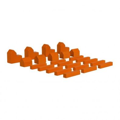 Siedler Set - orange - Spielsteine - Stadt - Siedlung - Strasse