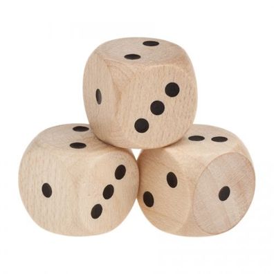 Spezial Holzwürfel - nur 1-3 Augen - natur - W6 - 16mm