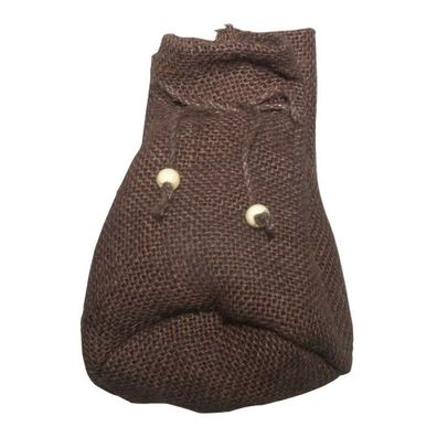 Stoffbeutel aus Jute mit Boden - groß - ca. 17 x 10 cm - braun