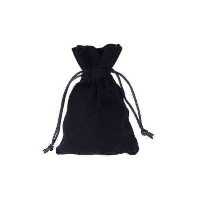 Stoffbeutel aus Samt - ca. 10 x 15 cm - schwarz