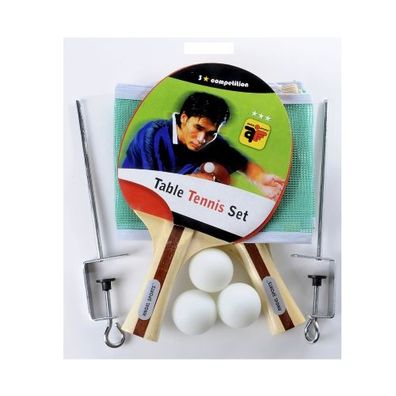 Tischtennis-Set - 2x Schläger 3 Stern - Netz und 3 Bälle