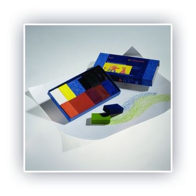 Wachsmalblöcke 12 Stück sortiert im Kartonetui