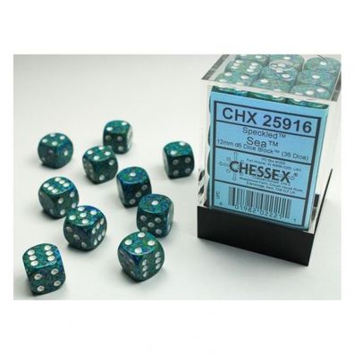Würfel - 12 mm - Speckled Sea (Würfelset 36 x W6)