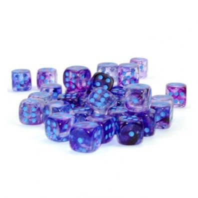 Würfel - 12mm - Nebula Nocturnal/blue Luminary (Würfelset 36 x W6) - leuchtet im Du