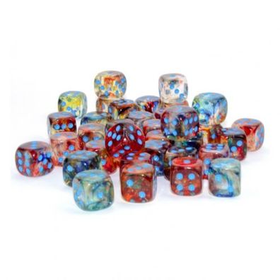 Würfel - 12mm - Nebula Primary/blue Luminary (Würfelset 36 x W6) - leuchtet im Dunk