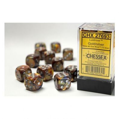 Würfel - 16mm - Lustrous Gold/silver (Würfelset 12 x W6)