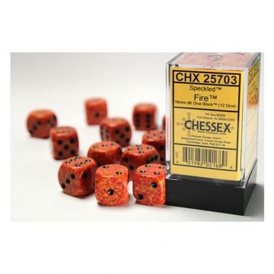 Würfel - 16mm - Speckled Fire (Würfelset 12 x W6)