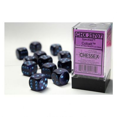 Würfel - 16mm - Speckled Cobalt (Würfelset 12 x W6)