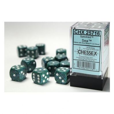 Würfel - 16mm - Speckled Sea (Würfelset 12 x W6)